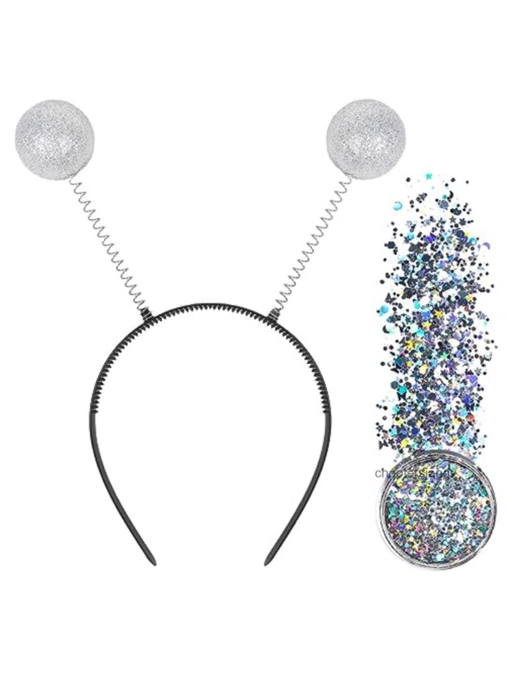 Alien Antenna Headband Chunky Glitter Costume Accessory Halloween Party
